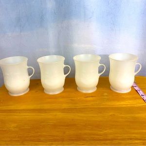 Lot of 4 Vintage 1980's Kool-Aid Man Smiling White Plastic Cups